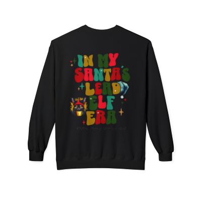 Personalized In My Santa's Lead Elf Era Womens Midweight Softstyle Fleece Crewneck Sweatshirt. Custom Christmas Pullover