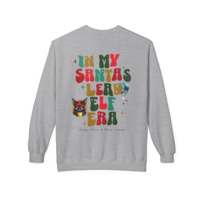 Personalized In My Santa's Lead Elf Era Womens Midweight Softstyle Fleece Crewneck Sweatshirt. Custom Christmas Pullover