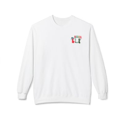 Personalized In My Santa's Lead Elf Era Womens Midweight Softstyle Fleece Crewneck Sweatshirt. Custom Christmas Pullover