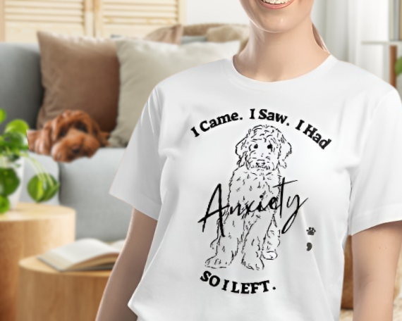 Doodle Anxiety Bella + Canvas Womens Short Sleeve T-Shirt Labradoodle