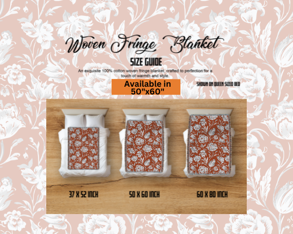 Fall Aesthetic Woven Blanket, Cozy Floral Blanket, Perfect Autumn Home Décor Gift