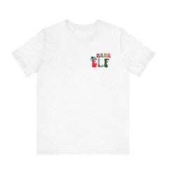 Personalized In My Santa's Lead Elf Era Womens Tee, Pocket and Back Design. Christmas shirt for a Busy Mom Elf