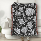 Silver Floral Woven Blanket for Her, Anniversary or Birthday Gift, Elegant Home Decor