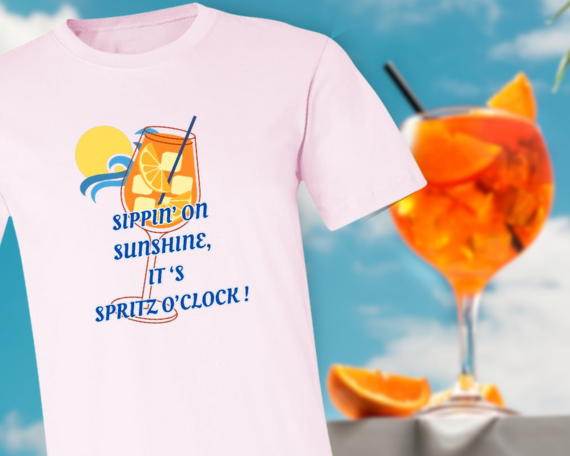 Spritz O'Clock Sippin on Sunshine Womens Bella + Canvas 3001 T-Shirt