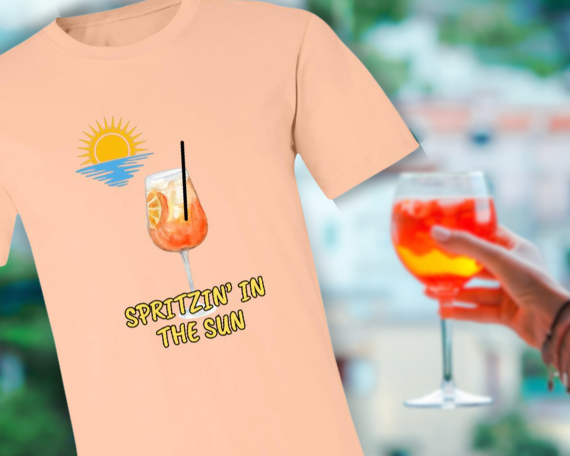 Spritzin' in the Sun Aperol Spritz Short-Sleeve Bella + Canvas Womens T-Shirt