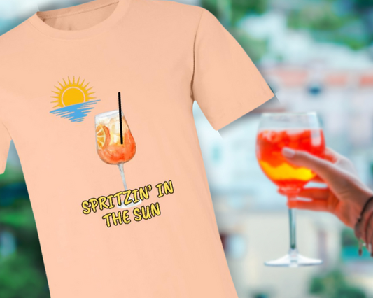 Spritzin' in the Sun Aperol Spritz Short-Sleeve Bella + Canvas Womens T-Shirt