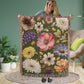 Wild Flowers Woven Throw, Dainty Floral Blanket, Cotton Throw 50x60"