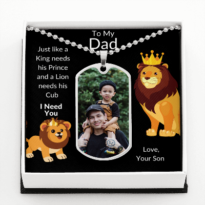 DAD | KING AND PRINCE | BUYER UPLOAD DOGTAG NECKLACE