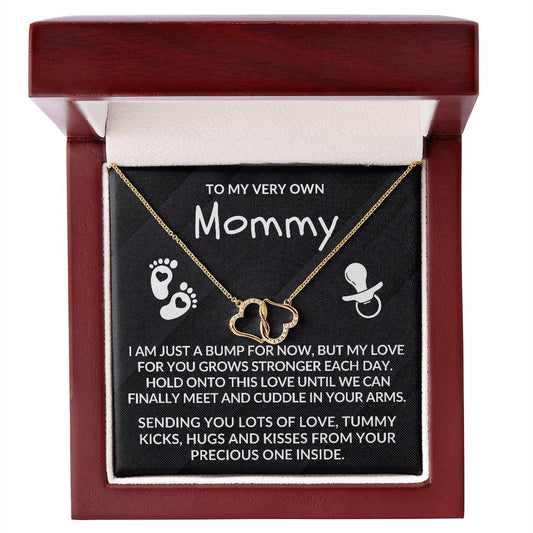 MOMMY | My Very Own, Gift to Mommy-to-be, Unborn Infant, Dad to Pregnant Wife Present, Solid Gold with Diamonds