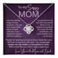 Sassy Mom | Gift from Daughter, Son, Grandma Cat present, Love Knot Necklace with Heartwarming Message Card V1