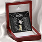 Our Loving Mom|Gift from Daughter Son , Grandma Cat present, Love Knot Necklace with Heartwarming Message CardV2